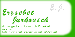 erzsebet jurkovich business card
