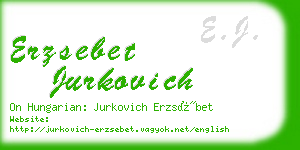 erzsebet jurkovich business card